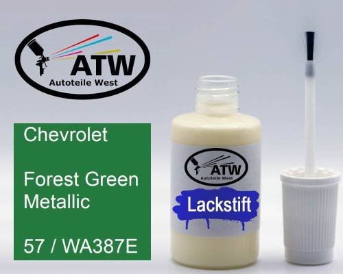 Chevrolet, Forest Green Metallic, 57 / WA387E: 20ml Lackstift, von ATW Autoteile West.